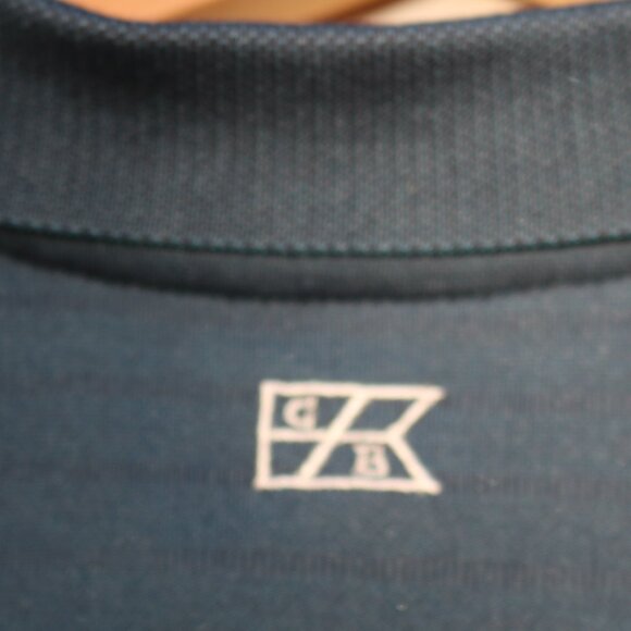 NEW Cutter & Buck Teal Tonal Stripe Dry Tec Embroidered NH Patch Golf Shirt Sz S - Picture 6 of 9